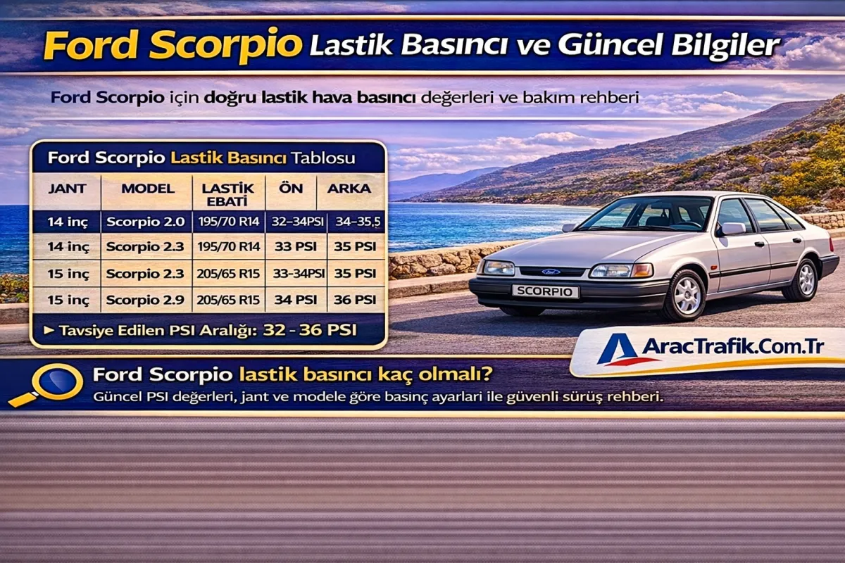 Ford Scorpio lastik basıncı