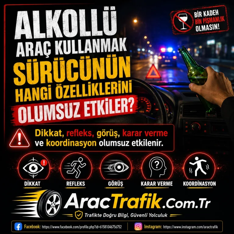 Alkollü Araç Kullanmak Sürücünün Hangi Özelliklerini Olumsuz Etkiler?