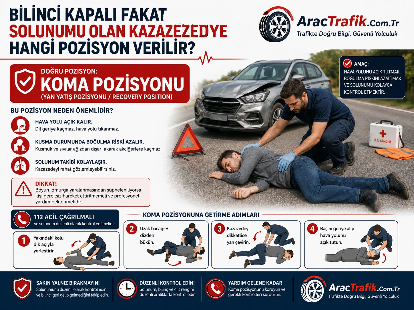 Bilinci kapalı fakat solunumu olan kazazedeye hangi pozisyon verilir Bilinci kapalı fakat solunumu olan kazazedeye hangi pozisyon verilir