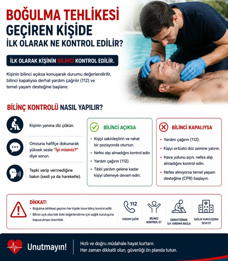 Boğulma Tehlikesi Geçiren Kişide İlk Olarak Ne Kontrol Edilir?