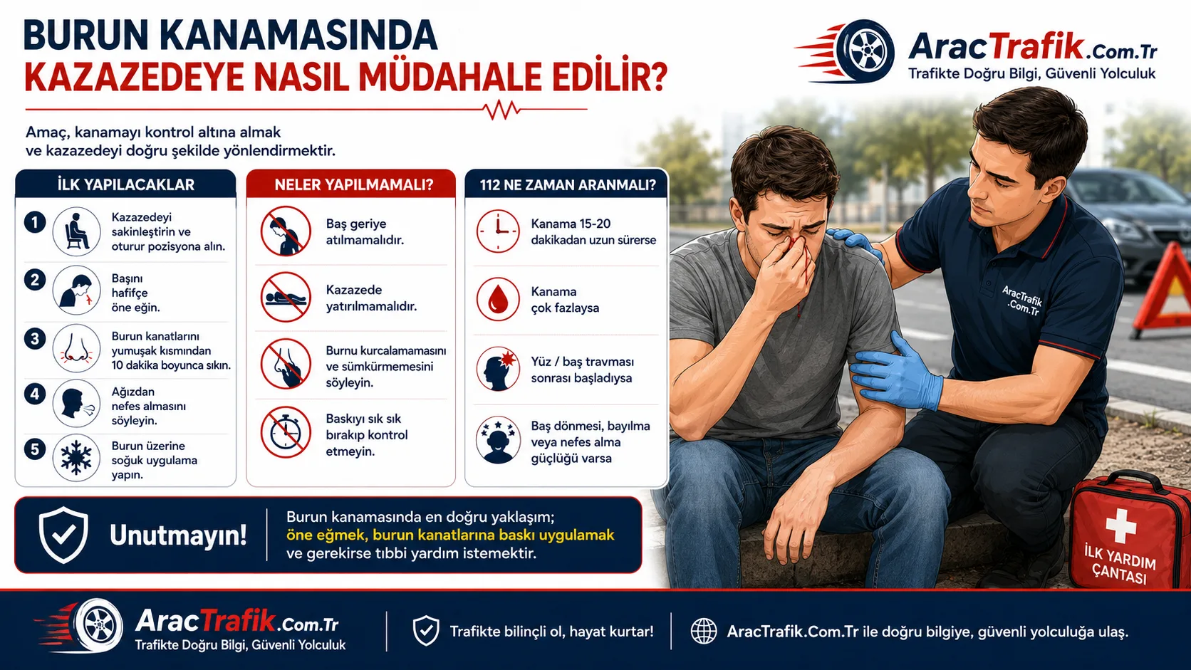 Burun kanamasında kazazedeye nasıl müdahale edilir Burun kanamasında kazazedeye nasıl müdahale edilir