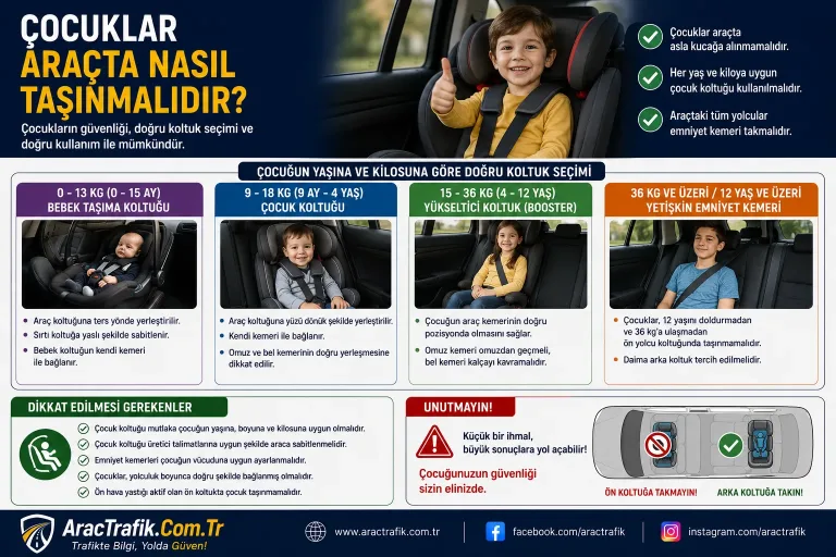Çocuklar Araçta Nasıl Taşınmalıdır?