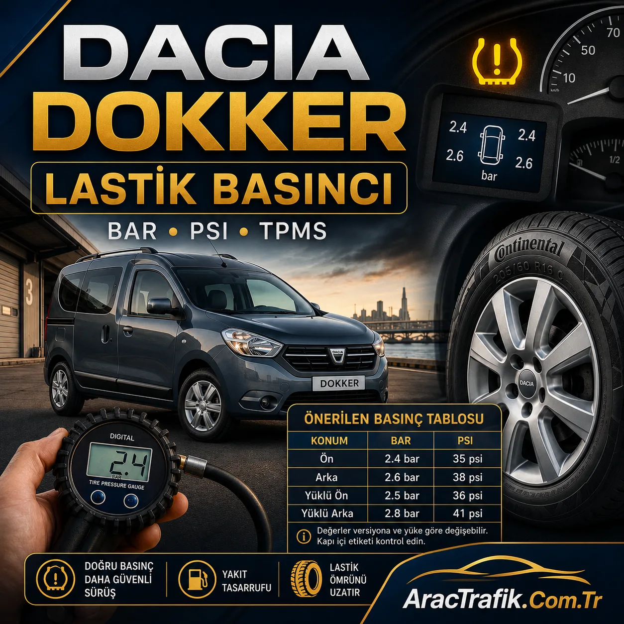 Dacia Dokker Lastik Basıncı