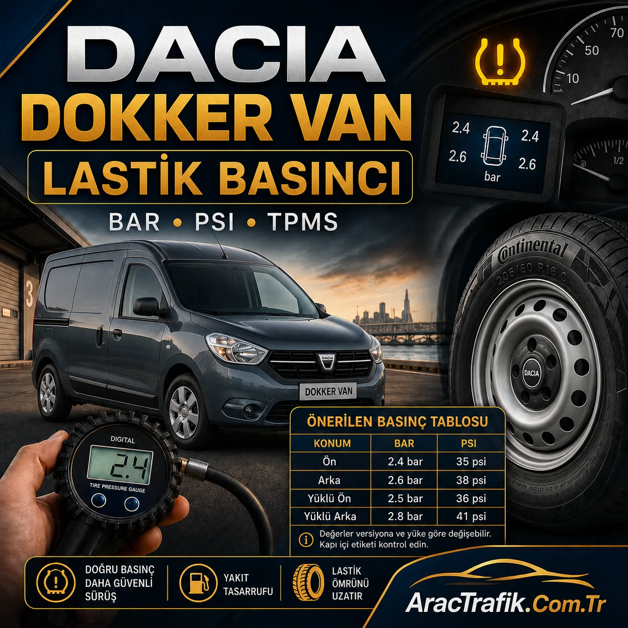 Dacia Dokker Van Lastik Basıncı