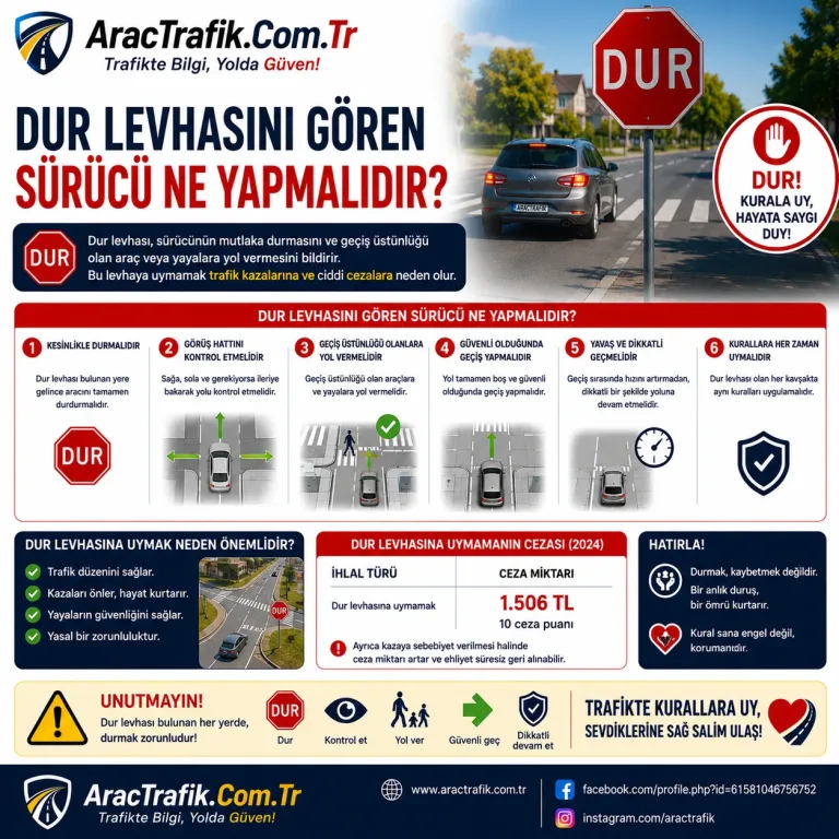 Dur Levhasını Gören Sürücü Ne Yapmalıdır?