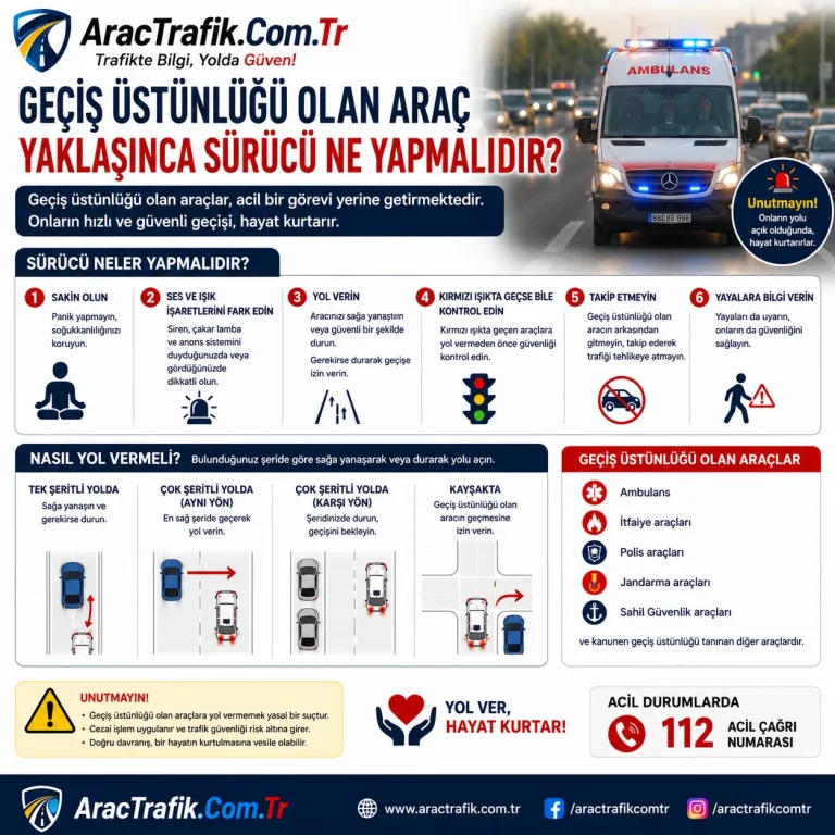 Geçiş Üstünlüğü Olan Araç Yaklaşınca Sürücü Ne Yapmalıdır?