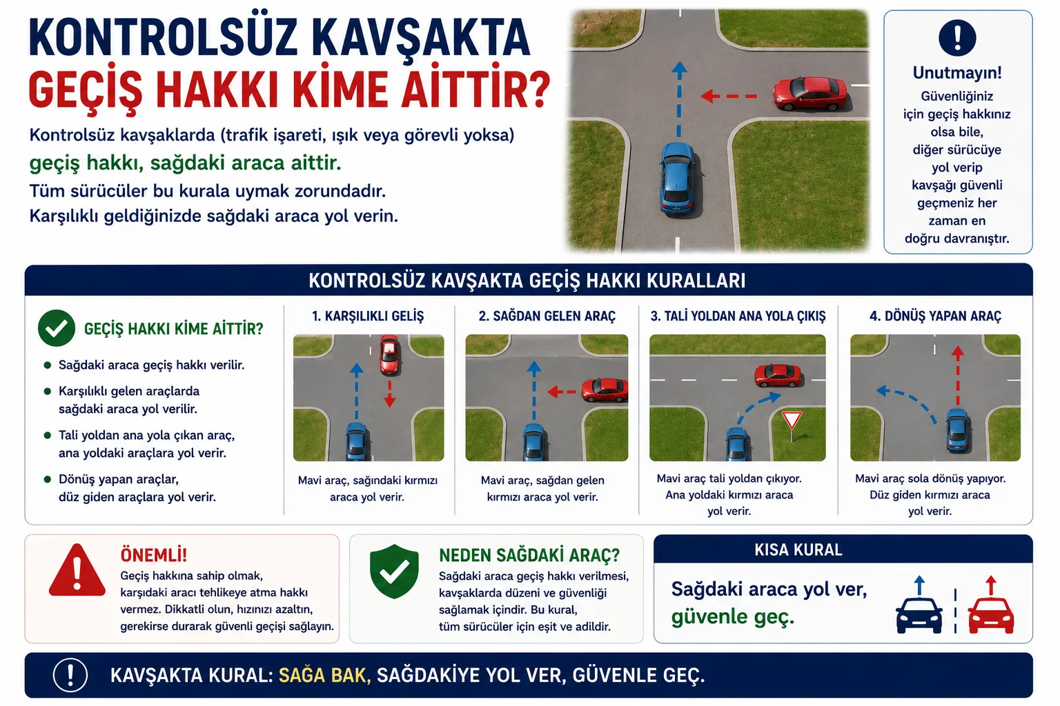 Kontrolsüz Kavşakta Geçiş Hakkı Kime Aittir