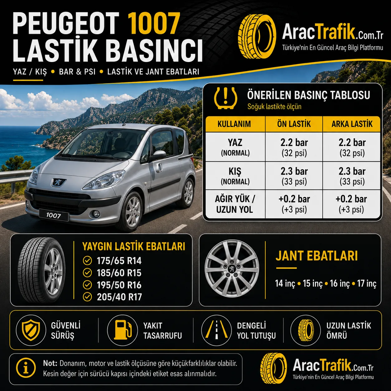 Peugeot 1007 Lastik Basıncı