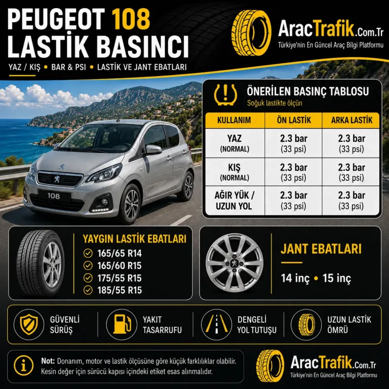 Peugeot 108 Lastik Basıncı
