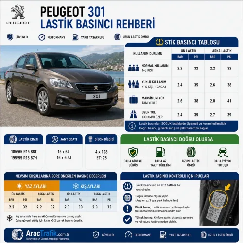 Peugeot 301Lastik Basıncı