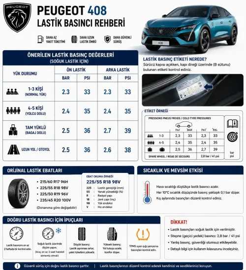 Peugeot 408 Lastik Basıncı