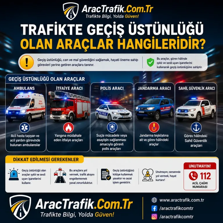 Trafikte Geçiş Üstünlüğü Olan Araçlar Hangileridir?