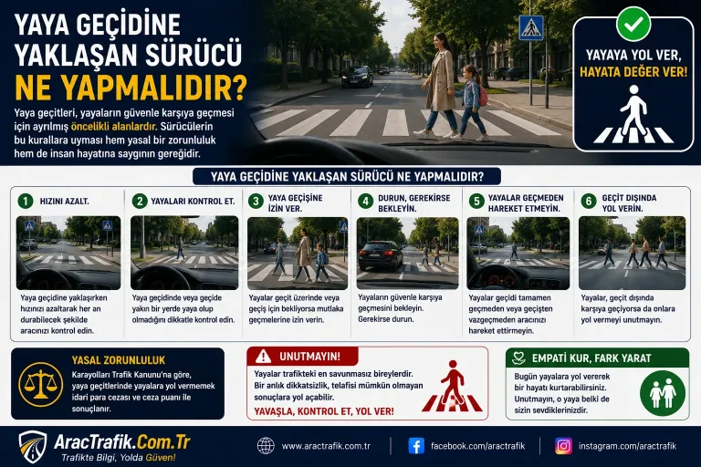 Yaya Geçidine Yaklaşan Sürücü Ne Yapmalıdır?