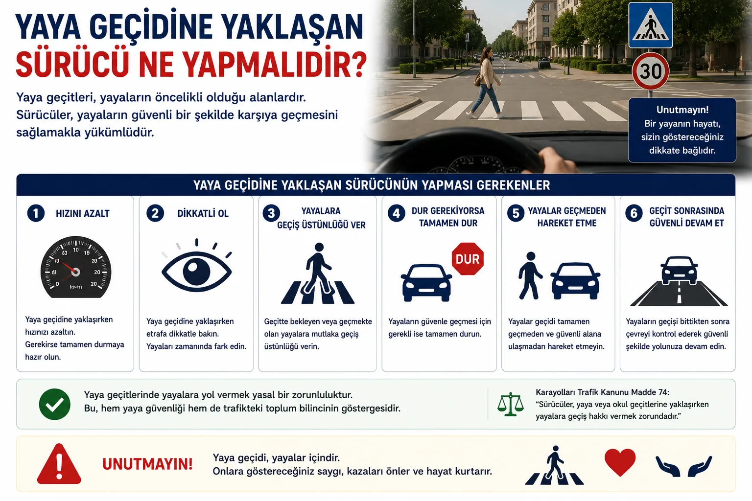 Yaya Geçidine Yaklaşan Sürücü Ne Yapmalıdır Yaya Geçidine Yaklaşan Sürücü Ne Yapmalıdır