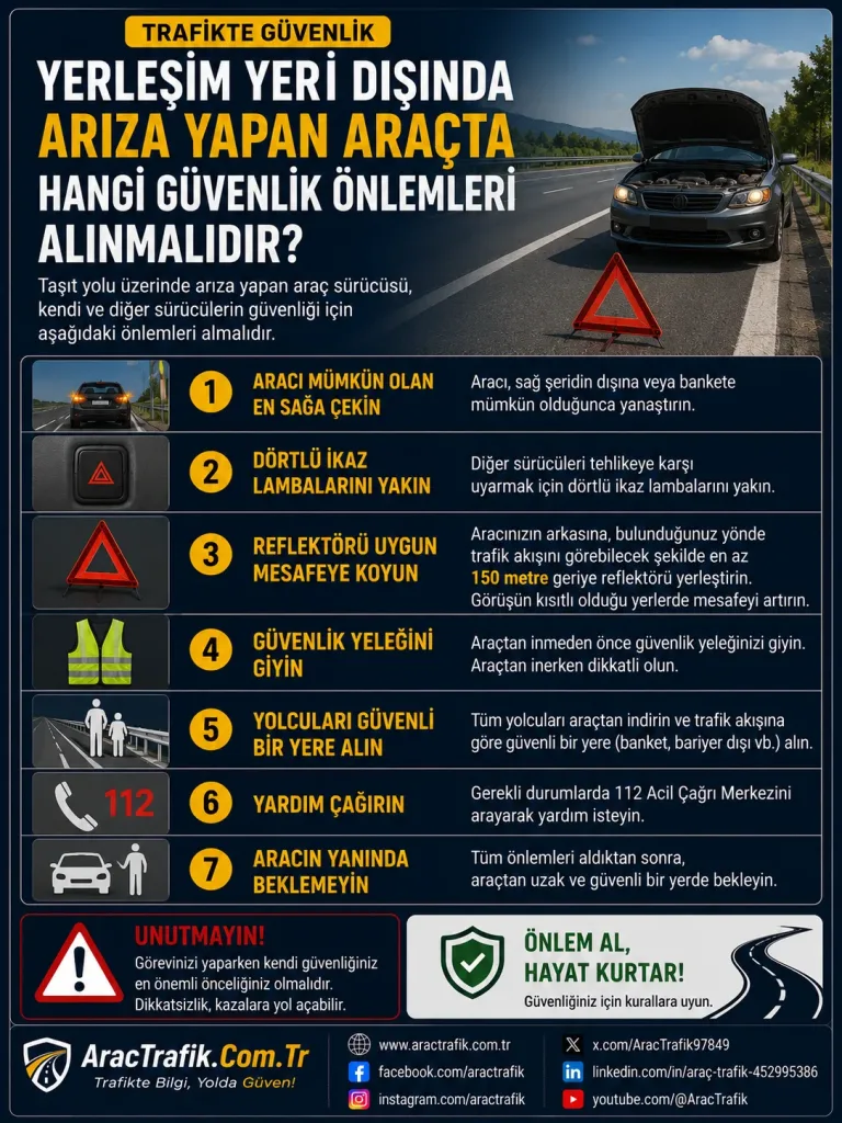 Yerleşim Yeri Dışında Arıza Yapan Araçta Hangi Güvenlik Önlemleri Alınmalıdır?