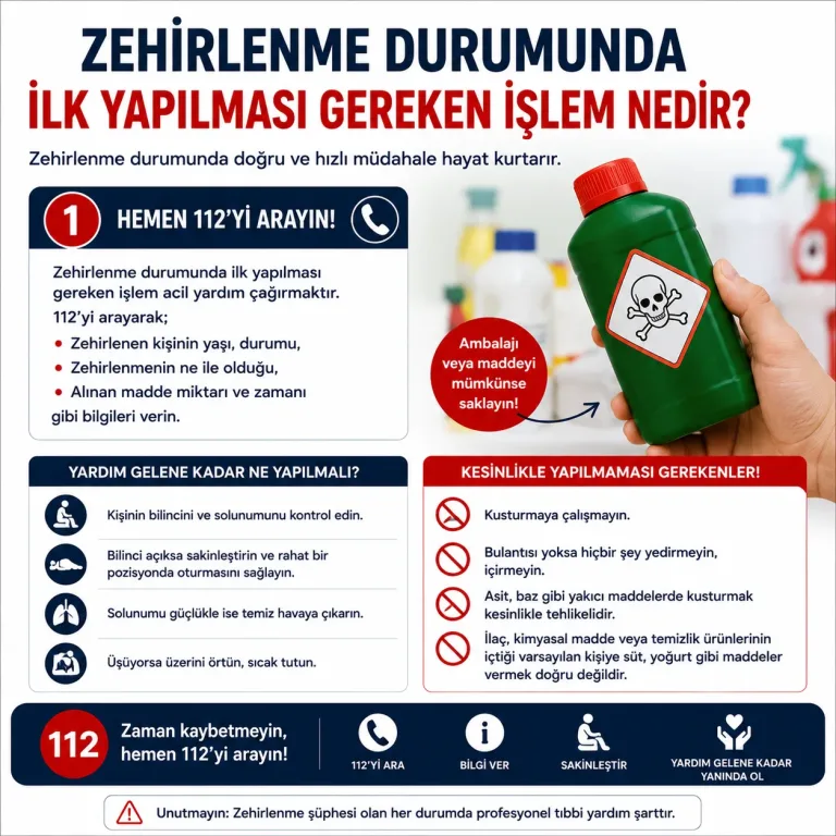 Zehirlenme Durumunda İlk Yapılması Gereken İşlem Nedir?